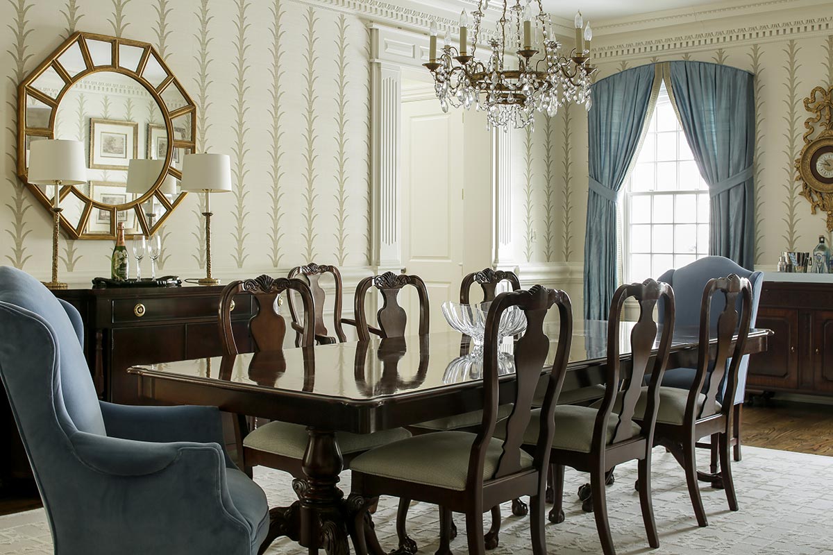 00 formal dining room table chairs mirror wallpaper